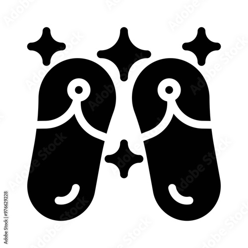 flip flops glyph icon