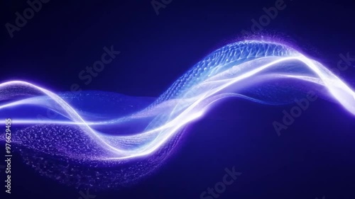 Wallpaper Mural Fluorescent blue light in waves reflects a vision of technology that is changing the way we understand the world. Torontodigital.ca