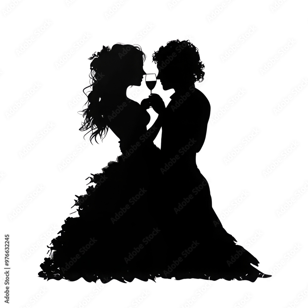 A romantic silhouette of a couple dancing, capturing the essence of love and celebration in a timeless moment. A romantic silhouette of a couple dancing, capturing the essence of love and celebration in a timeless moment.