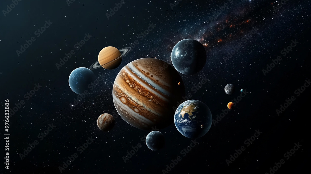 Cosmic View of Planets and Galaxies for Space Wallpaper Cosmic View of Planets and Galaxies for Space Wallpaper