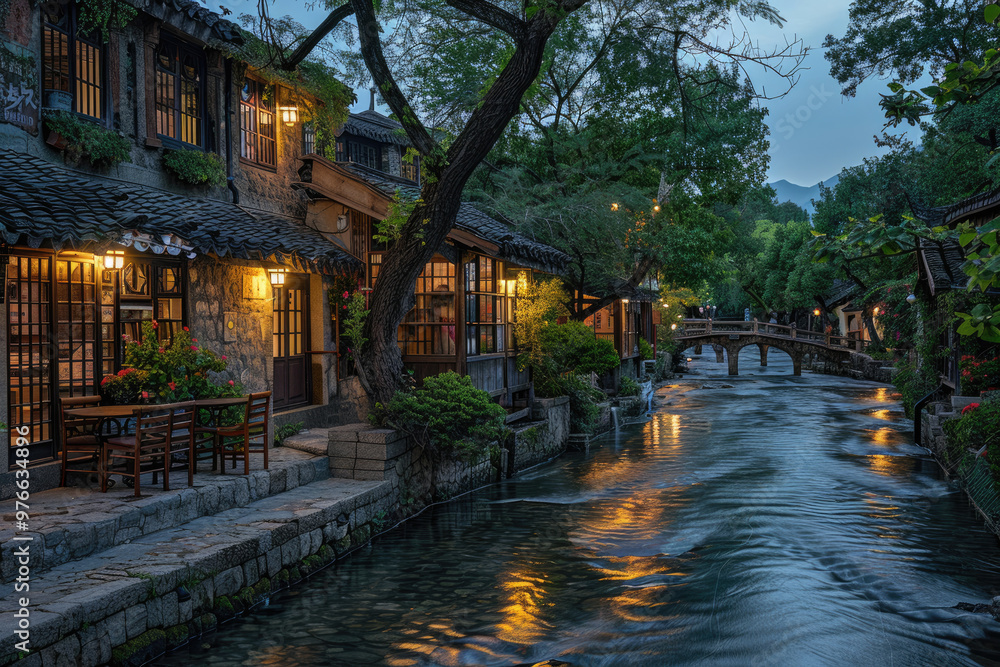 Old style buildings and rivers in ancient Chinese towns Old style buildings and rivers in ancient Chinese towns