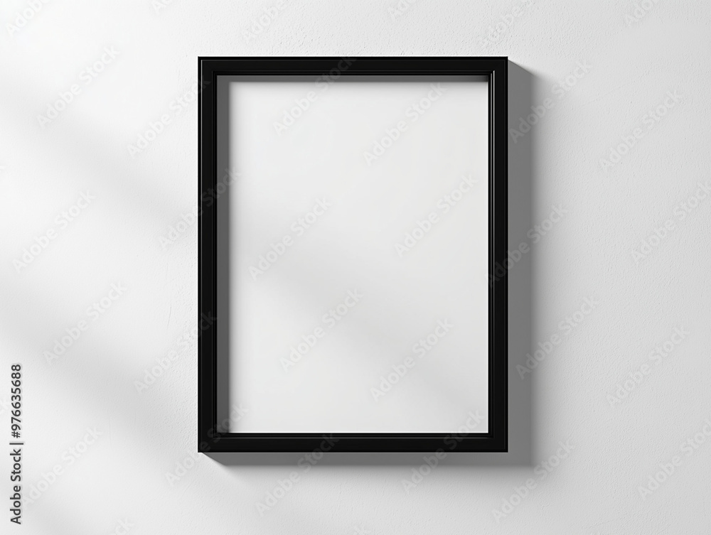 mock up of a black picture frame, isolated on a white background, modern and minimalist style mock up of a black picture frame, isolated on a white background, modern and minimalist style