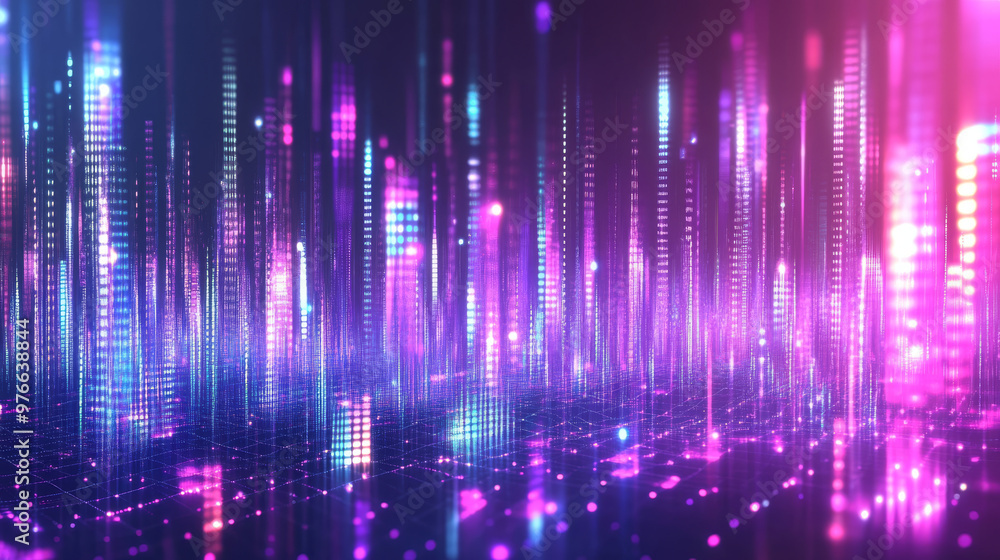 Abstract digital music equalizer. Sound wave design element. Vector depiction of spoken sound waves. AI assistant voice visualization. Abstract digital music equalizer. Sound wave design element. Vector depiction of spoken sound waves. AI assistant voice visualization.