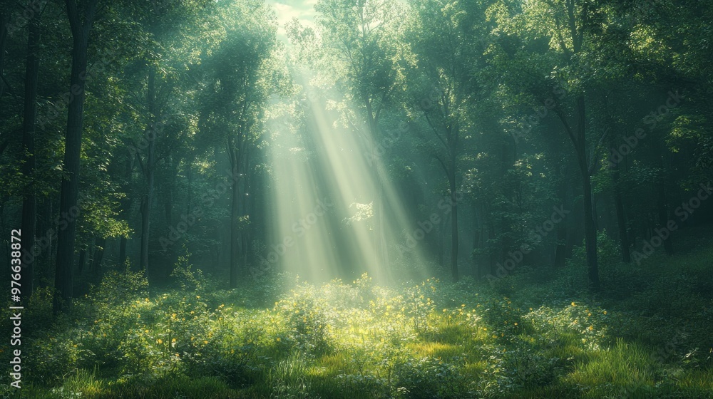 A Serene Forest Scene Featuring Light Shining Through Trees Perfect for Nature-Themed Projects and Environmental Awareness Campaigns A Serene Forest Scene Featuring Light Shining Through Trees Perfect for Nature-Themed Projects and Environmental Awareness Campaigns