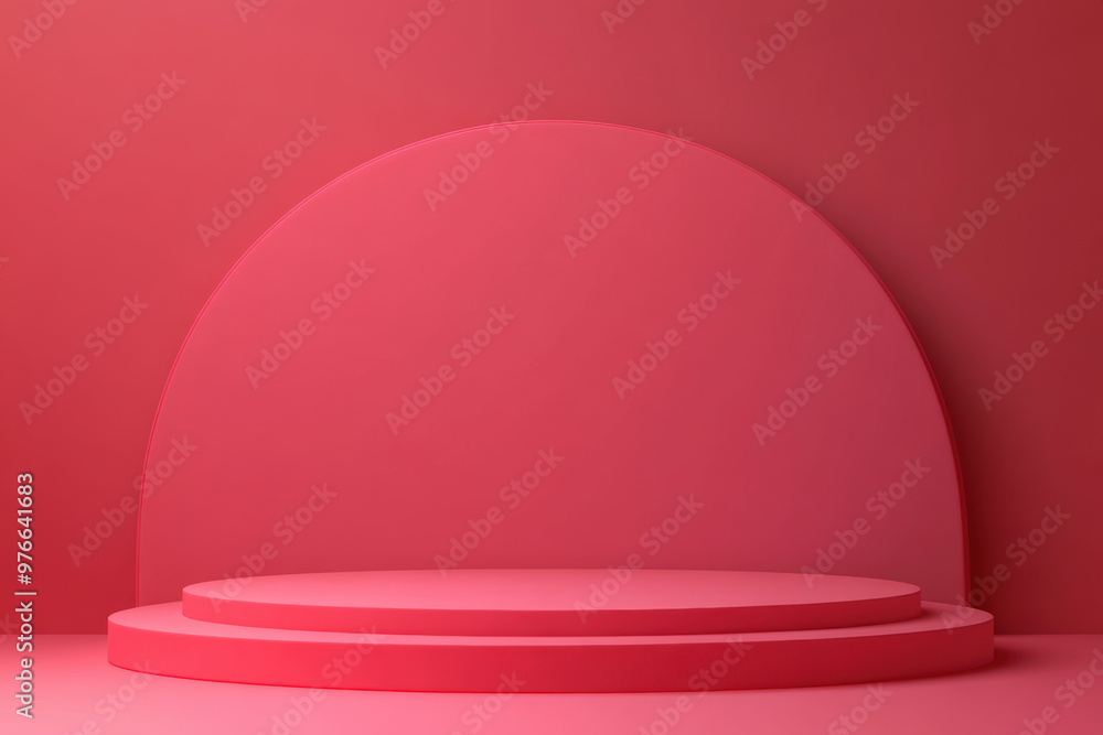 Red Abstract Podium. Red Abstract Podium.