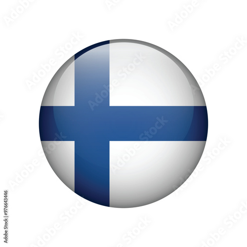 Flag of Finland. Icon isolated vector illustration