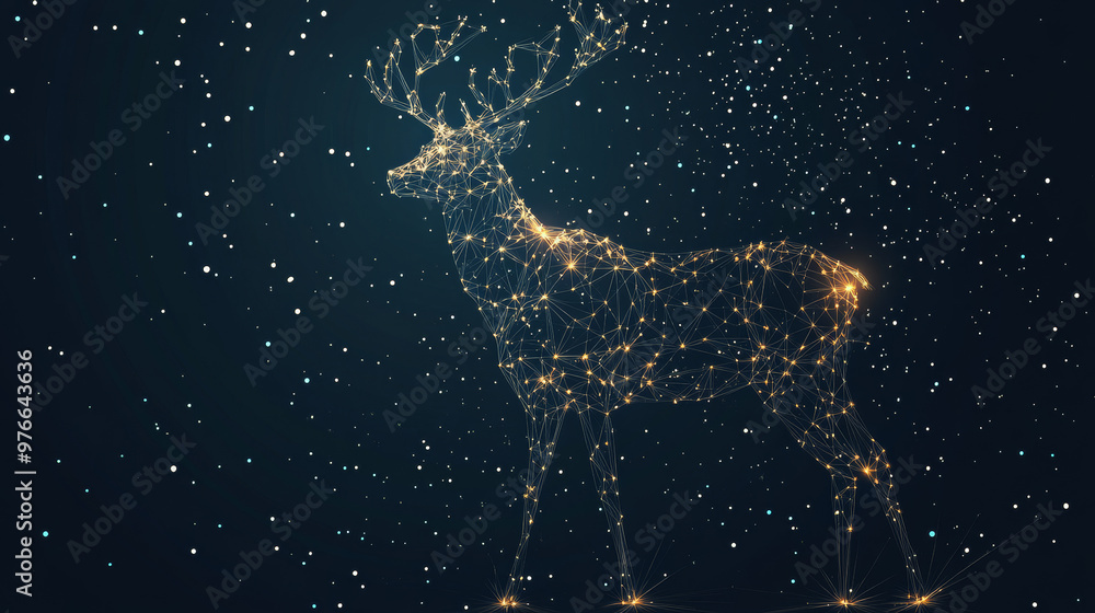 Security role represented through polygons. A low poly vector illustration featuring a starry sky or cosmos theme. The role is made up of lines, dots, and geometric shapes. Security role represented through polygons. A low poly vector illustration featuring a starry sky or cosmos theme. The role is made up of lines, dots, and geometric shapes.