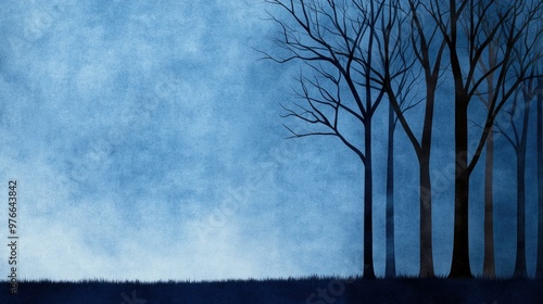 Blue Forest Silhouette.