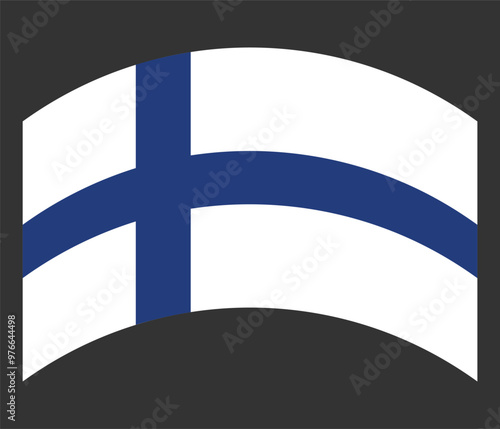 National waving flag of Finland. Vector