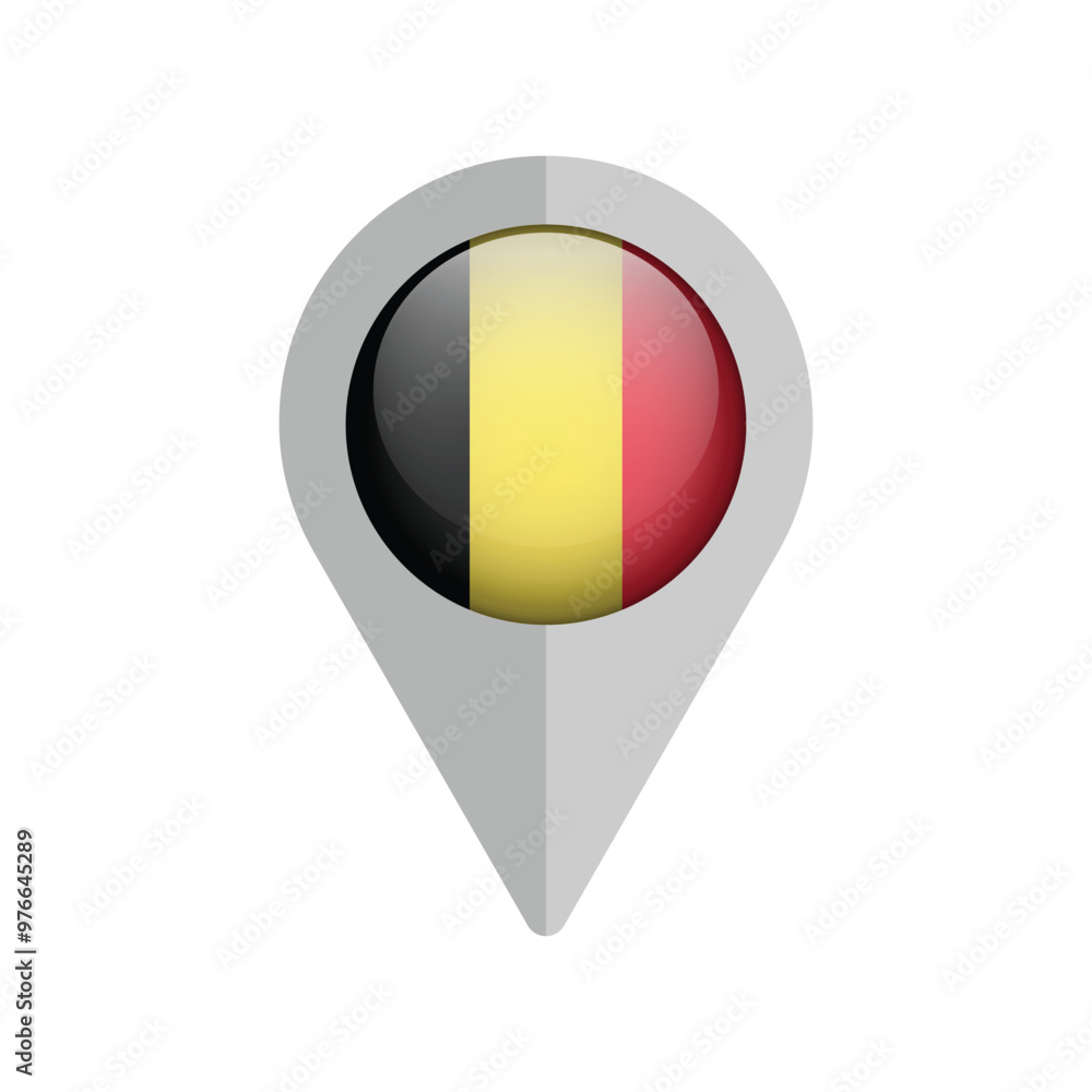 Fototapeta premium Pin location of Belgium. Icon Vector.