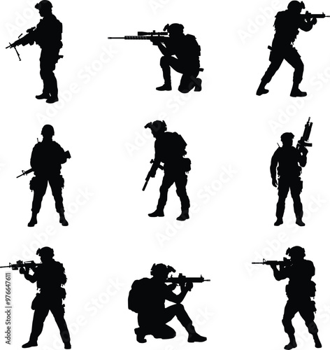 Silhouette of a special forces soldier