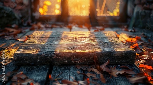 Wooden sign in the ground photo