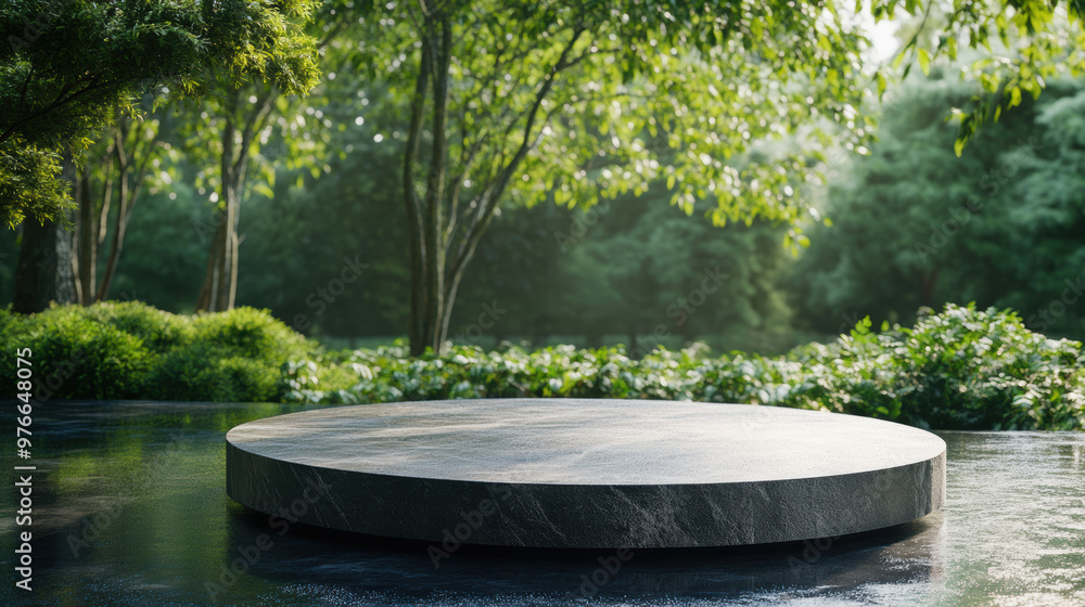 Stone Platform in Green Forest Stone Platform in Green Forest