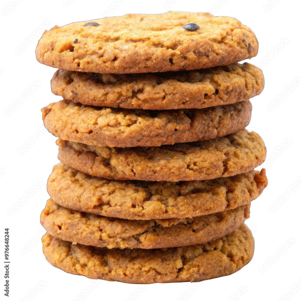 Stack of oat cookies isolated on transparent background Stack of oat cookies isolated on transparent background