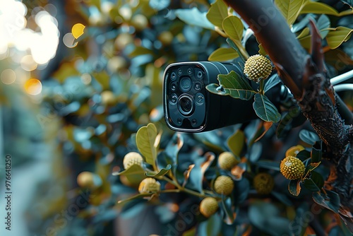 Wallpaper Mural A camera is mounted on a tree branch Torontodigital.ca