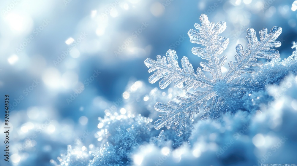 Beautiful Image of Winter Snowflakes on a Soft Blue Gradient Background for Seasonal Decorations and Designs Beautiful Image of Winter Snowflakes on a Soft Blue Gradient Background for Seasonal Decorations and Designs