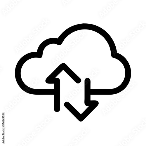 cloud computing concept illustration, cloud migration icon