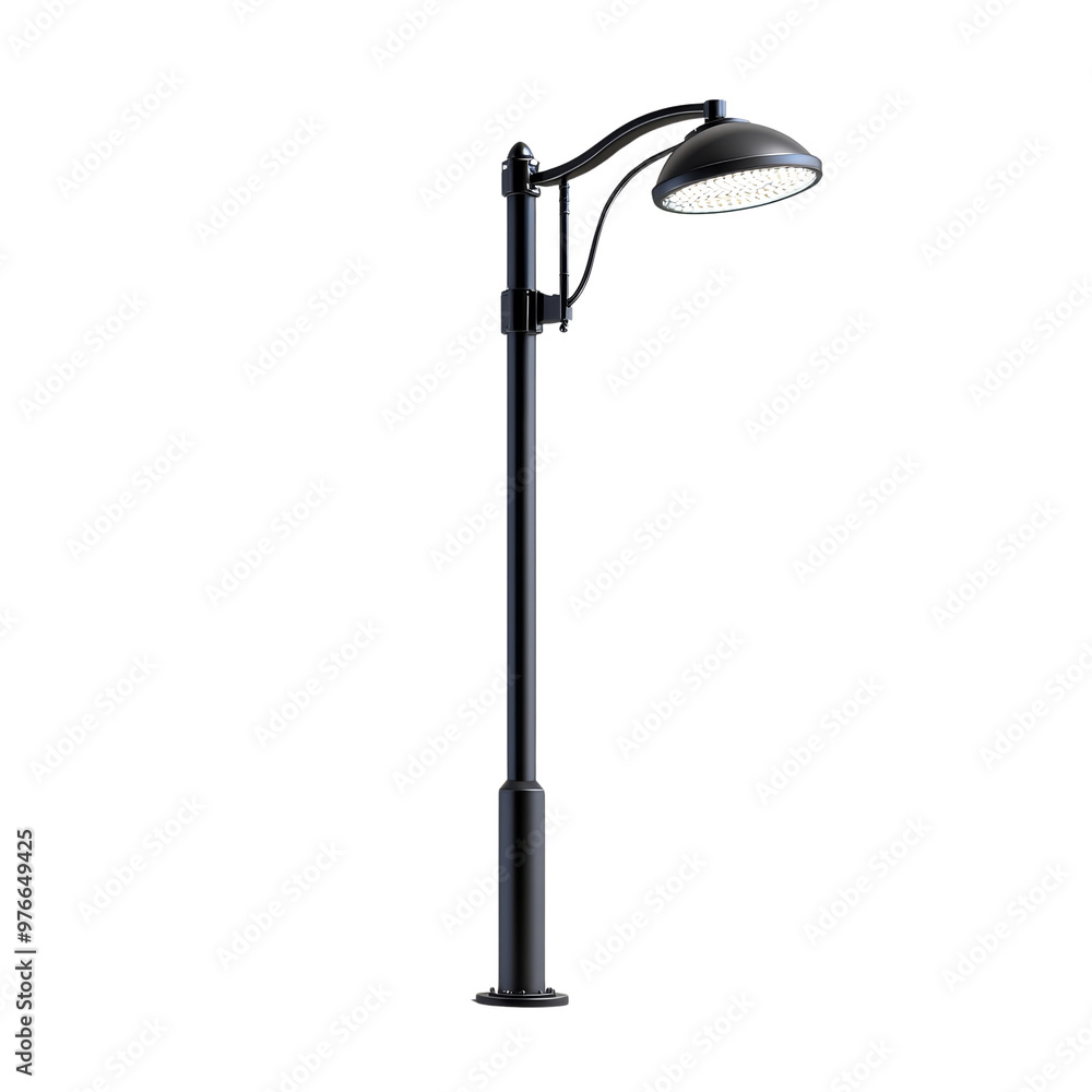 Stylish black street lamp with modern design and LED light Stylish black street lamp with modern design and LED light