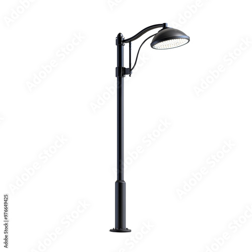 Stylish black street lamp with modern design and LED light