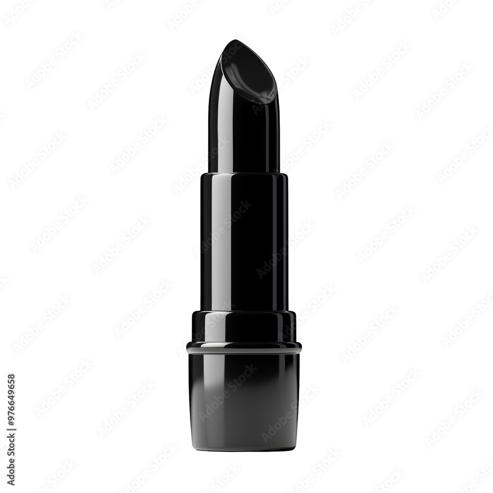 Black lipstick tube isolated on black background for beauty and cosmetics Black lipstick tube isolated on black background for beauty and cosmetics