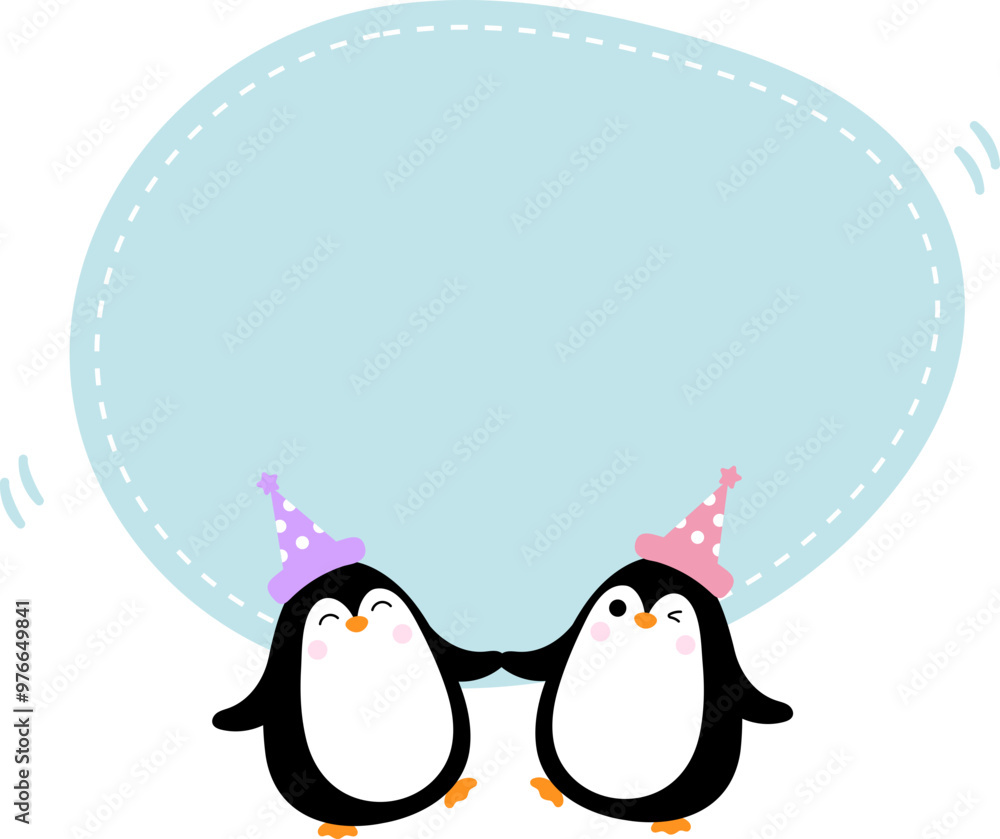 Obraz premium Cute Penguin Note Paper