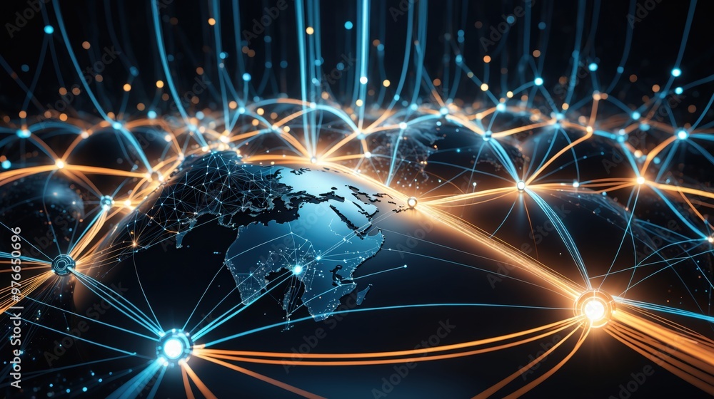 communication concept with globe and world map communication concept with globe and world map