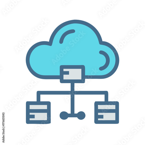 cloud computing concept, modern cloud computing icon set