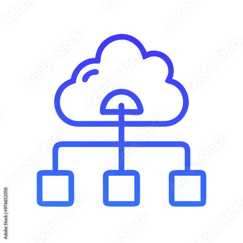 cloud computing concept, hybrid cloud infrastructure icon