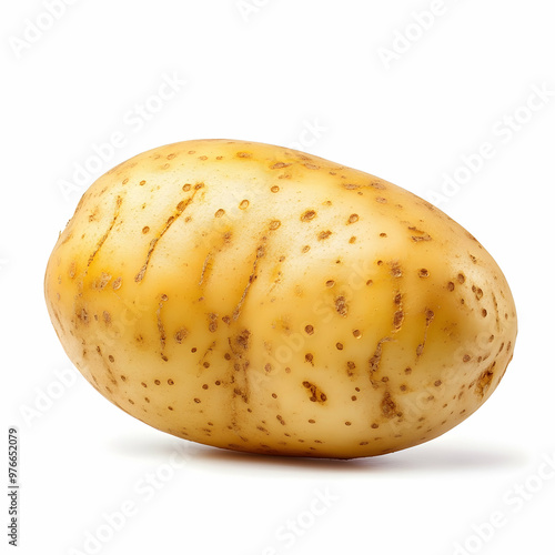 Raw potatoes isolated on white background photo