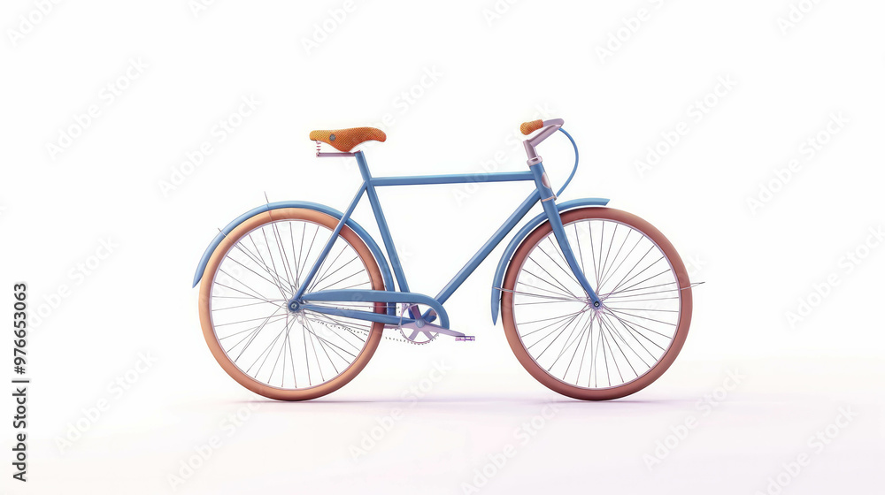 Minimalist bicycle isolated on white background with clean design. AI generative Minimalist bicycle isolated on white background with clean design. AI generative