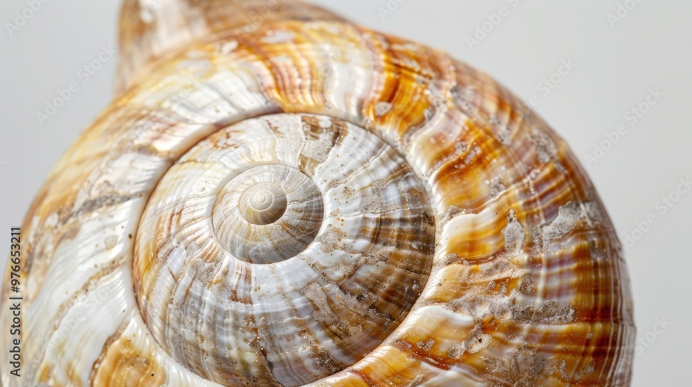 Close-up of a Seashell with Swirling Patterns