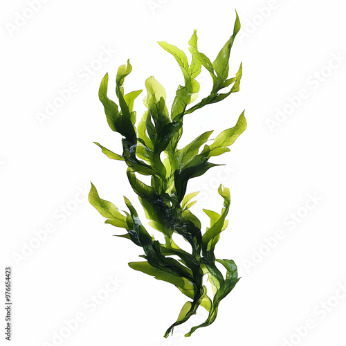 Seasoned seaweed, a traditional Japanese food, on a white background photo