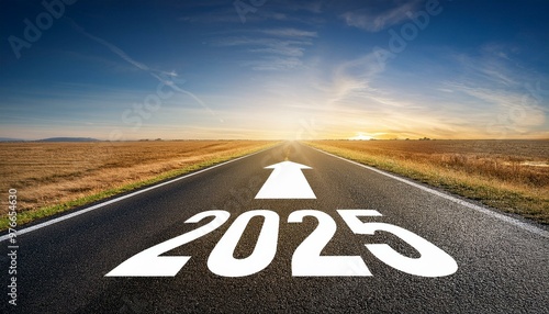 Happy new year design concept direction road street highway Arrow 