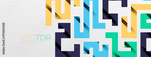 Color bend lines with shadow texture effect. Vector Illustration For Wallpaper, Banner, Background, Card, Book Illustration, landing page