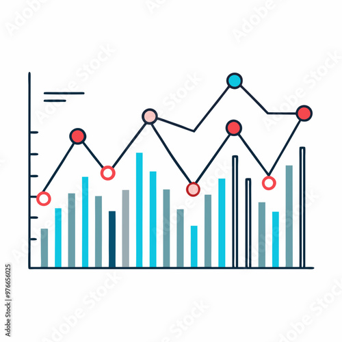 line graphs, minimalist line chart vector for financial business, graph with arrow