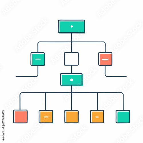 data visualization and infographics vectors, illustration of a diagram, minimalist workflow flowchart vector