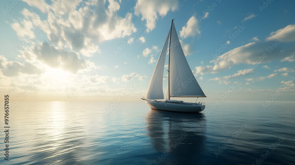 Fototapeta premium sailboat floating on ocean