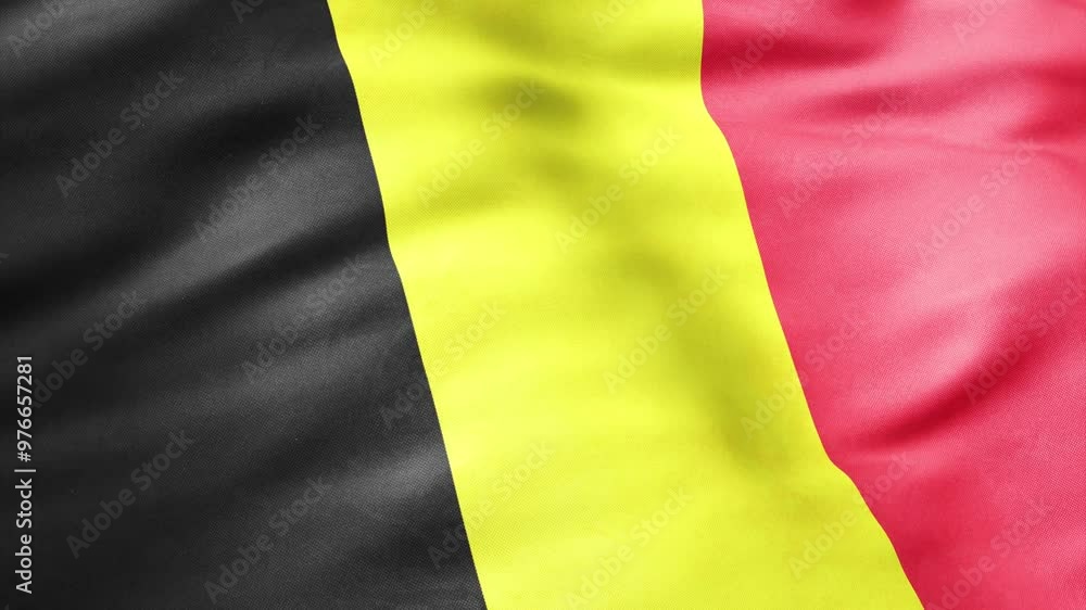 Flag of Belgium Animation Stock Video - Belgian Flag Waving in Loop and Fabric Textured - 4K Flag of Belgium Animation Stock Video - Belgian Flag Waving in Loop and Fabric Textured - 4K
