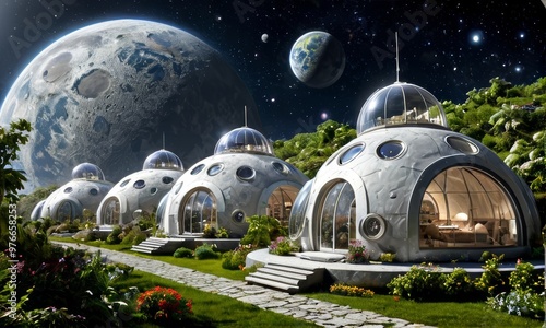 Futuristic Space Dome Habitats photo