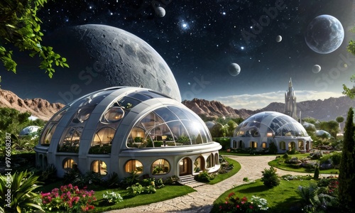 Futuristic Space Dome Habitats photo