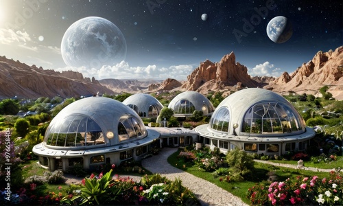 Futuristic Space Dome Habitats photo