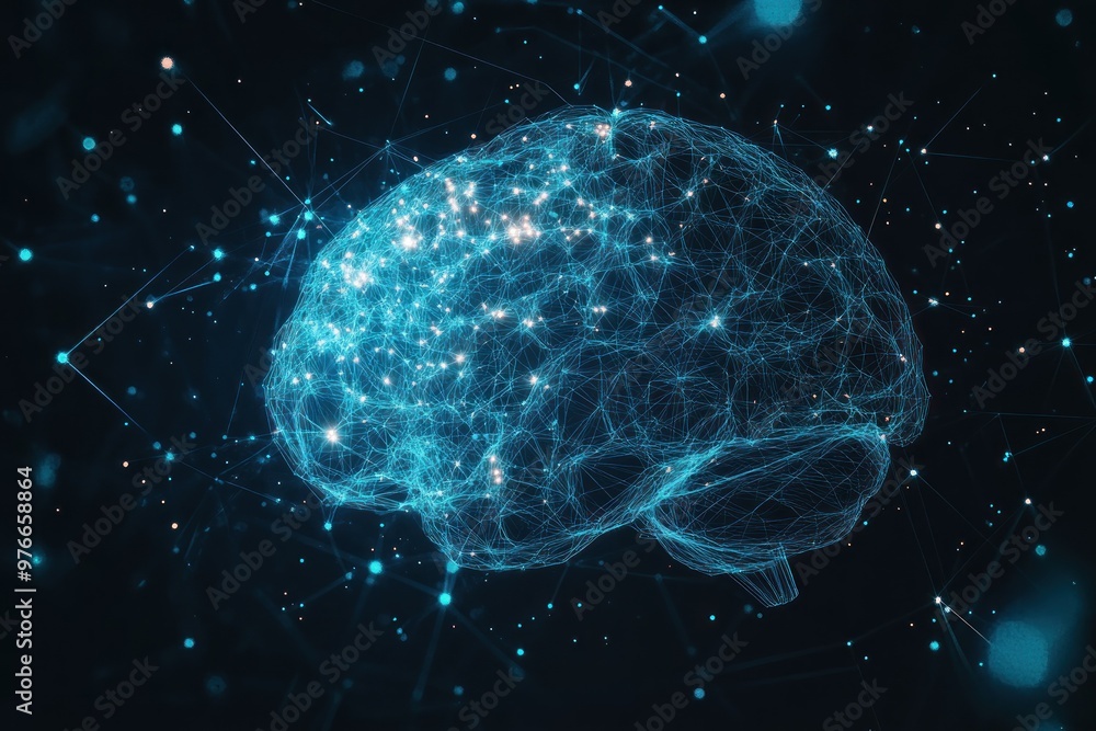 Fototapeta premium Abstract Digital Brain Illustration