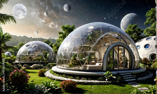 Futuristic Space Dome Habitats photo