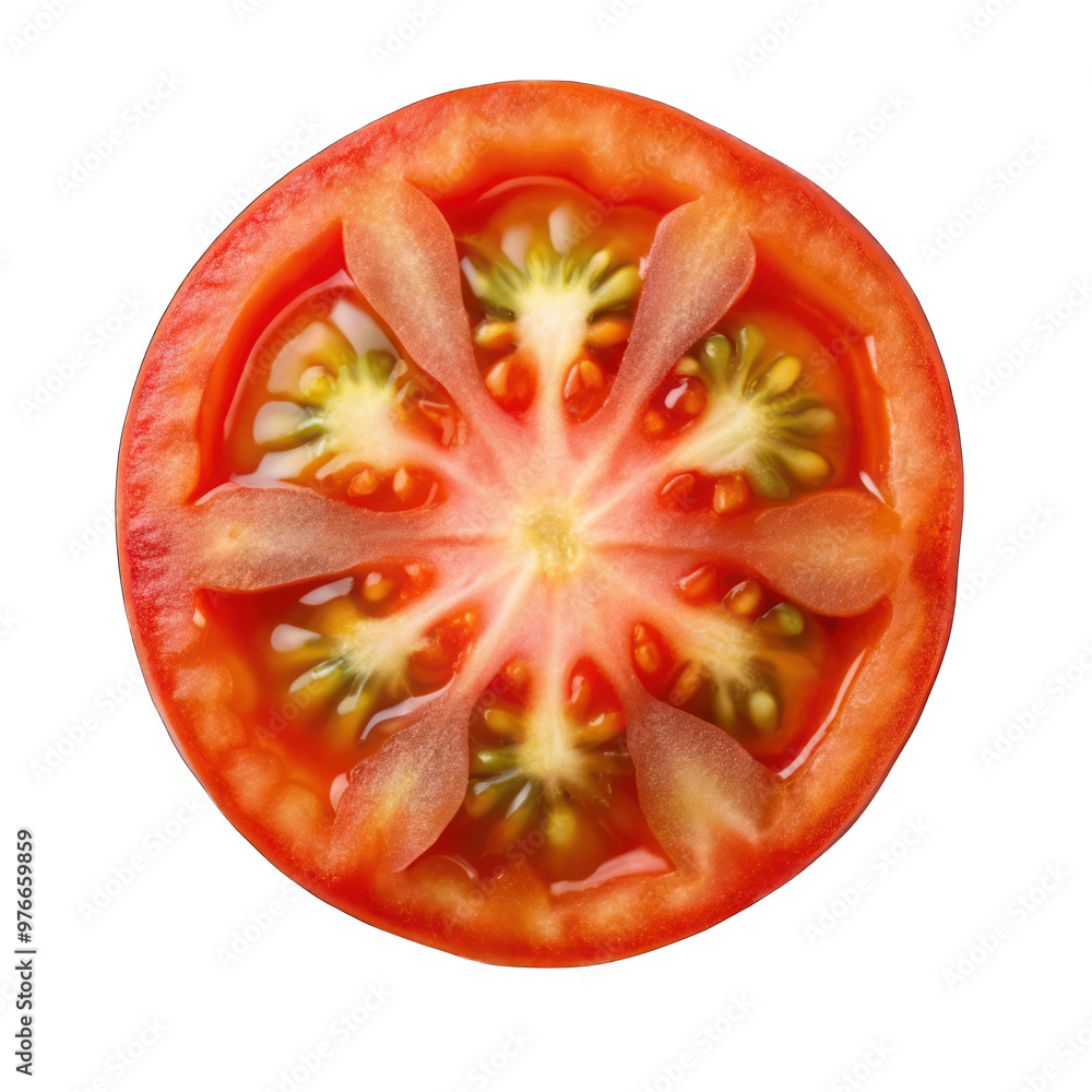 Tomato slice top view isolated on transparent background Tomato slice top view isolated on transparent background