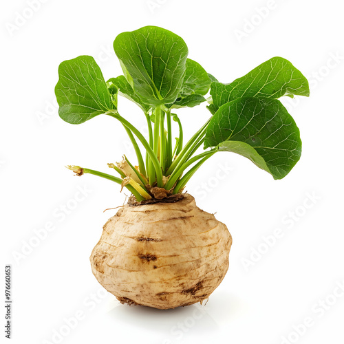 fresh taro isolated on white background photo