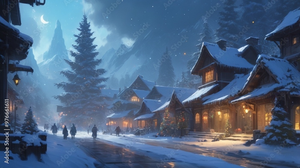 christmas night in the village christmas night in the village