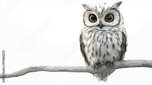 Calm Owl perched on a branch