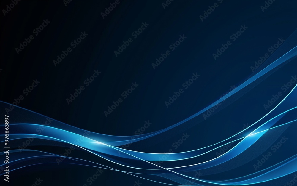 Naklejka premium Abstract blue lines on dark background. Great for website banners, social media graphics, and more.