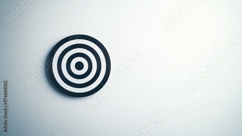 A black and white target on a white wall.