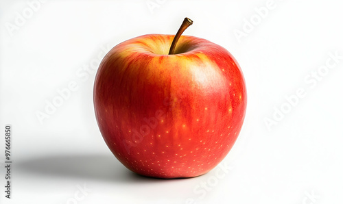 Red apple isolated. Whole apple, half and a slice on white background